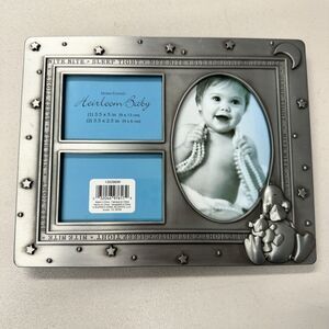 Home Trends Heirloom Picture Frame Baby Duckie Holds 3 Photos Sleep Tight Pewter